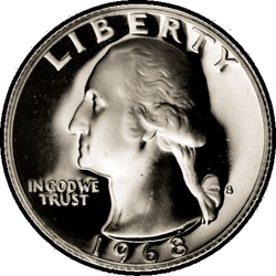 аверс 25¢ (quarter) 1968 ""