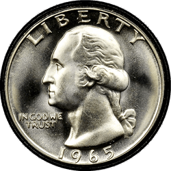аверс 25¢ (quarter) 1965 ""