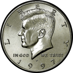 аверс 50¢ (half) 1997 "संयुक्त राज्य अमरीका - 50 सेंट (आधा डॉलर) / 1997 - रजत पीआर"