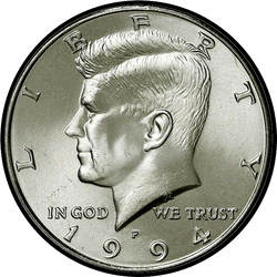 аверс 50¢ (half) 1994 "EUA - 50 Cents (meio dólar) / 1994 - S Proof"