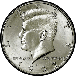 аверс 50¢ (half) 1993 "संयुक्त राज्य अमरीका - 50 सेंट (आधा डॉलर) / 1993 - रजत पीआर"