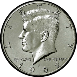 аверс 50¢ (half) 1992 "ABD - 50 Cents (Half Dollar) / 1992 - Gümüş Pr"