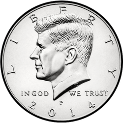 аверс 50¢ (half) 2014 "ABD - 50 Cents (Half Dollar) / 2014 - S Kanıtı"