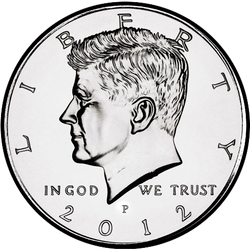 аверс 50¢ (half) 2012 "EUA - 50 Cents (meio dólar) / 2012 - prata"