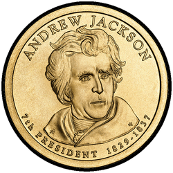 аверс 1$ (бак) 2008 "Ендрю Джексон"