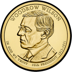 аверс 1$ (бак) 2013 "Woodrow Wilson"
