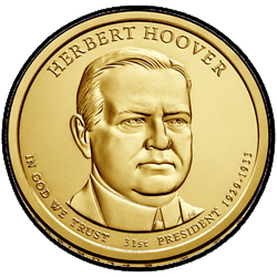 аверс 1$ (бак) 2014 "Herbert Hoover"