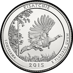 реверс 25¢ (quarter) 2015 "Национальные лес Kisatchie / P"