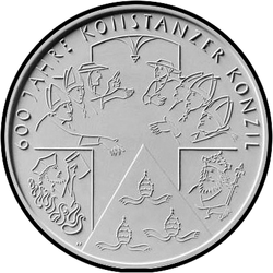 реверс 10€ 2014 "600th Anniversary - Council of Constance (Ag)"
