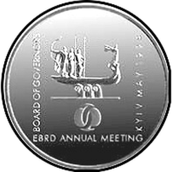 реверс 2 hryvnias 1998 "2 hryvnia Annual meeting of the EBRD Board of Governors in Kiev"
