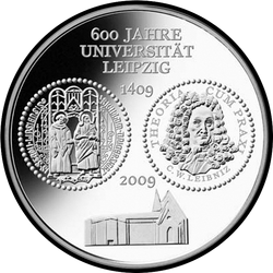 реверс 10€ 2009 "600 Jahre Leipziger Universität"