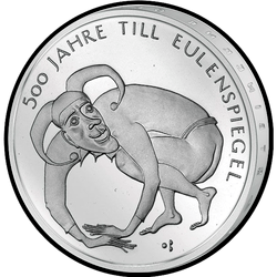 реверс 10€ 2011 "500 гадоў - Да Eulenspiegel (Ag)"