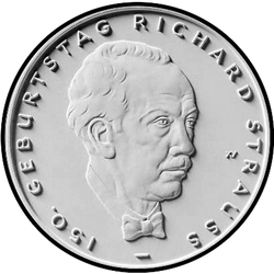 реверс 10€ 2014 "150 años desde el nacimiento de Richard Strauss (Ag)"