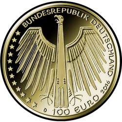 аверс 100 евро 2016 "Историческая часть города Регенсбург"
