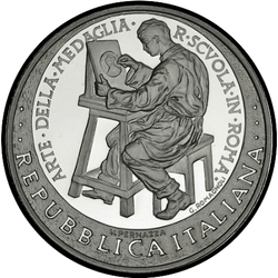 реверс 10€ 2007 "100 ° Anniversario - Zecca della Scuola di Arte Medallina di Roma"