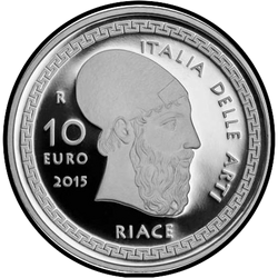 аверс 10€ 2015 "芸術のイタリア -  Riace、カラブリア"
