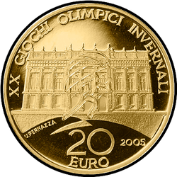 аверс 20€. 2005 "XX. Olympische Winterspiele 2006 in Turin - Palazzo Madame"