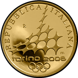 реверс 20€. 2005 "XX. Олімпійські зимові ігри 2006 року в Турині - Палаццо Мадам"