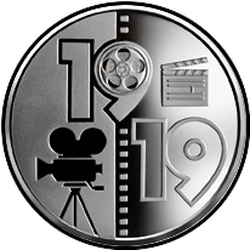 реверс 5 hryvnias 2019 "100 años del estudio de cine de Odessa"