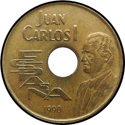 реверс 25 pesetas 1990 "XXV Giochi olimpici estivi, Barcellona 1992 / Re Juan Carlos I /"