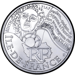 аверс 10€ 2012 "Французскія рэгіёны - Іль-дэ-Франс"