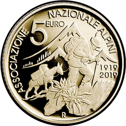 реверс 5€ 2019 "National Alpine Associationの100周年"