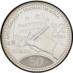реверс 12€ 2007 "50 ° anniversario - Firma del trattato di Roma"