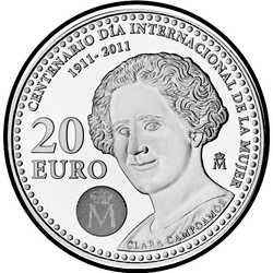 реверс 20€ 2011 "100th Anniversary - Міжнародны жаночы дзень"