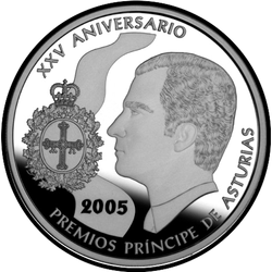 аверс 10€ 2005 "25 ° anniversario dei Prince Asturias Awards"