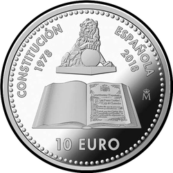 реверс 10€ 2018 "40-річчя Конституції Іспанії"