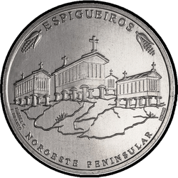 аверс 2½€ 2018 "Granary Houses From Northwest Of Portugal"