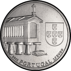 реверс 2½€ 2018 "Зернові будинки з північного заходу Португалії"