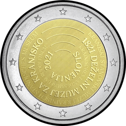 аверс 2€ 2021 "200 vuotta Krajinan maakuntamuseon perustamisesta"