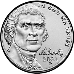 аверс 5¢ (nickel) 2021 "P"
