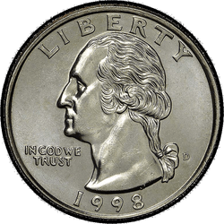 аверс 25¢ (квотер) 1998 "USA - Quarter / 1998 - D"