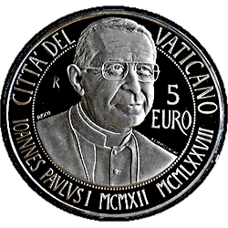 аверс 5€ 2012 "Hundertjahrfeier der Geburt von Johannes Paul I"