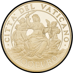 аверс 200€ 2016 "Le virtù cardinali: la giustizia"