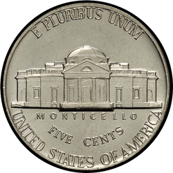 реверс 5¢ (nickel) 1999 "USA - 5 Cents / 1999 - S Proof"