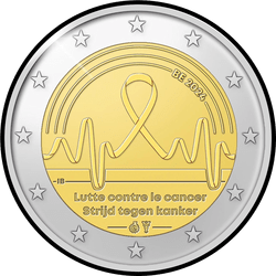 аверс 2€ 2024 "Fighting cancer in Belgium"