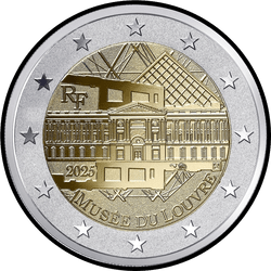 аверс 2€ 2025 "Museo del Louvre"