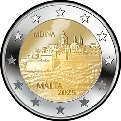 аверс 2€ 2025 "Mdina"