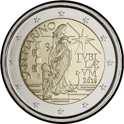 аверс 2€ 2025 "The anniversary year is 2025. Pilgrims of Hope"