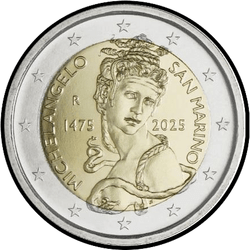 аверс 2€ 2025 "550 years since Michelangelo