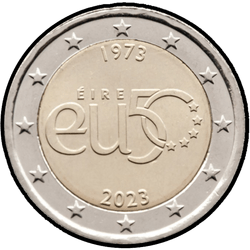 аверс 2€ 2023 "50th anniversary of Ireland