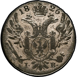 реверс 10 grosze 1826 "10 centavos del año 1826 IB. "