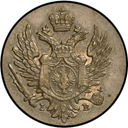 реверс 1 grosze 1826 "1 penny of 1826 IB. "new model""