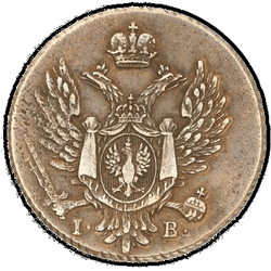 реверс 3 grosze 1815 "3 pennies of 1815 IB. "the new model", "the long tail of the eagle""