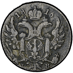 реверс 10 grosze 1816 "10 centimes de 1816 IB. "