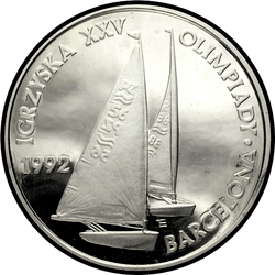 реверс 200000 zlotych 1991 "XXV Summer Olympic Games, Barcelona 1992 - Sailing"
