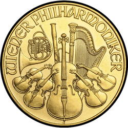 реверс 25 евро 2002 "Венская филармония 1/4 oz Gold"